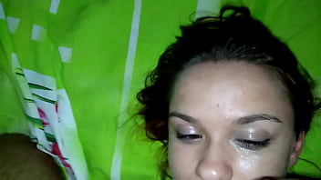 Cum on teen&#039s face