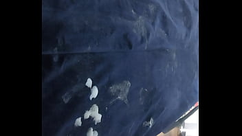 Cumming all over blue velvet dress