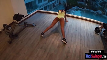 Thai wifes workout session ends in a quickie