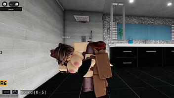 Fucking a hot brunette on roblox