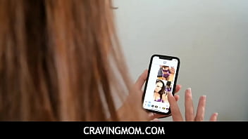 CravingMom Carmen Valentina sucking off stepson while Kiara Cole eating her pussy